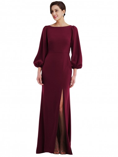 Stretch Crepe Trumpet Long Long Sleeves Open Back Formal Evening Gown / Prom Dress / Bridesmaid Dress Barrie