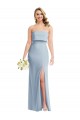Stretch Crepe Trumpet Long Sleeveless Light Sky Blue Low Back Semi Formal Evening Dress / Prom Dress / Bridesmaid Dress Barrie