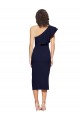 Stretch Crepe Sheath Midi Length Sleeveless Dark Navy Prom Dresses Barrie