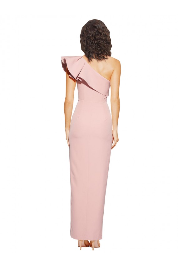 Stretch Crepe Sheath Long Sleeveless One Shoulder Prom Dresses Barrie