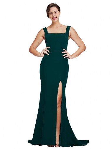 Stretch Crepe Sheath Sweep Train Sleeveless Semi Formal Evening Dress / Prom Dress / Bridesmaid Dress Barrie