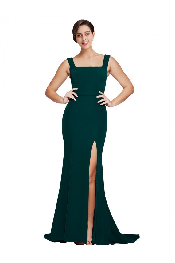 Stretch Crepe Sheath Sweep Train Sleeveless Semi Formal Evening Dress / Prom Dress / Bridesmaid Dress Barrie
