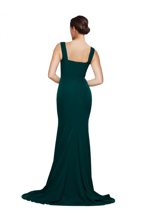 Stretch Crepe Sheath Sweep Train Sleeveless Semi Formal Evening Dress / Prom Dress / Bridesmaid Dress Barrie