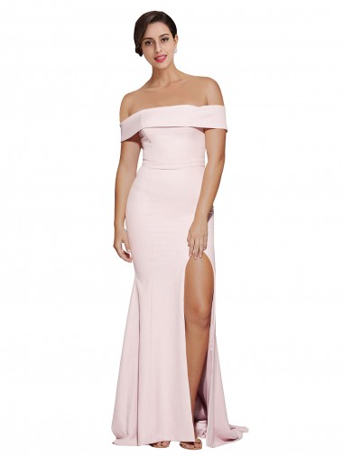 Stretch Crepe Sheath Sweep Train Sleeveless Low Back Formal Evening Gown / Prom Dress / Bridesmaid Dress Barrie