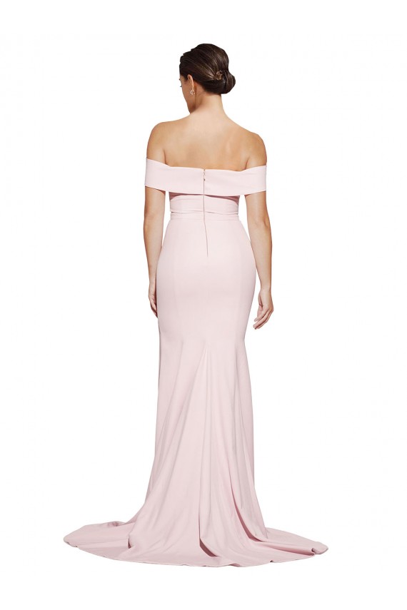 Stretch Crepe Sheath Sweep Train Sleeveless Low Back Formal Evening Gown / Prom Dress / Bridesmaid Dress Barrie