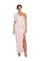 Stretch Crepe Sheath Long Sleeveless Low Back High Slit Prom Dresses Barrie