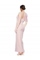 Stretch Crepe Sheath Long Sleeveless Low Back High Slit Prom Dresses Barrie