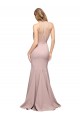 Stretch Crepe Sheath Sweep Train Sleeveless Dusty Pink Prom Dresses Barrie
