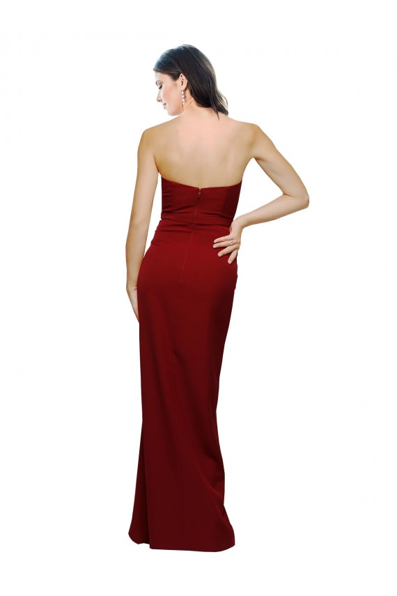 Stretch Crepe Sheath Long Sleeveless Low Back Bridesmaid Dress / Evening Dress Barrie