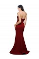 Stretch Crepe Sheath Long Sleeveless Low Back Burgundy Prom Dresses Barrie