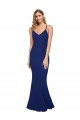 Stretch Crepe Sheath Long Sleeveless Royal Blue Low Back Formal Dress / Bridesmaid Dress Barrie