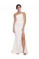 Stretch Crepe Sheath Sweep Train Sleeveless Ivory Prom Dresses Barrie