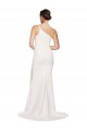 Stretch Crepe Sheath Sweep Train Sleeveless Ivory Prom Dresses Barrie