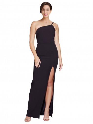 Stretch Crepe Sheath Sheath Sleeveless Black Formal Evening Gown / Prom Dress / Bridesmaid Dress Barrie