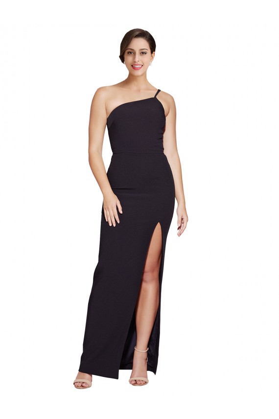 Stretch Crepe Sheath Sheath Sleeveless Black Formal Evening Gown / Prom Dress / Bridesmaid Dress Barrie