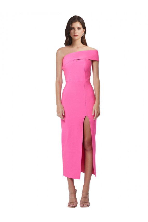 Stretch Crepe Sheath Midi Length Sleeveless Formal Evening Gown / Prom Dress / Bridesmaid Dress Barrie