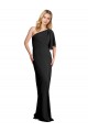 Stretch Crepe Sheath Long Flutter Sleeves Formal Evening Gown / Prom Dress / Bridesmaid Dress Barrie