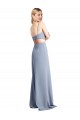 Stretch Crepe A-Line Long Sleeveless Open Back Prom Dress / Bridesmaid Dress Barrie