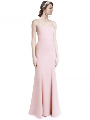 Stretch Crepe Mermaid, Sheath Long Sleeveless Criss Cross Open Back Prom Dress / Bridesmaid Dress Barrie