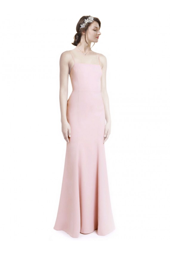 Stretch Crepe Mermaid, Sheath Long Sleeveless Criss Cross Open Back Prom Dress / Bridesmaid Dress Barrie