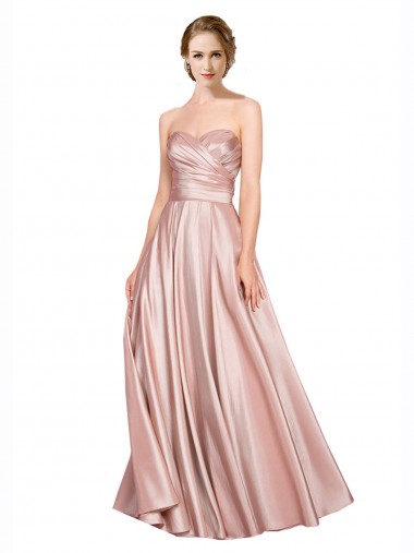 Stretch Satin A-Line Long Sleeveless Low Back Black Tie Evening Gown / Prom Dress / Bridesmaid Dress Barrie