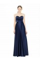 Stretch Satin A-Line Long Sleeveless Low Back Black Tie Evening Gown / Bridesmaid Dress Barrie