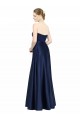 Stretch Satin A-Line Long Sleeveless Low Back Black Tie Evening Gown / Bridesmaid Dress Barrie