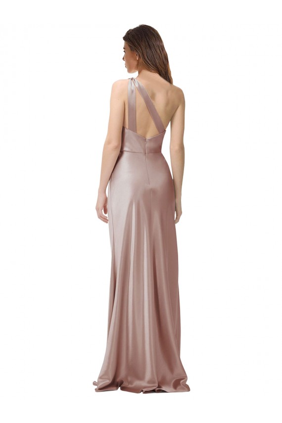 Stretch Satin Sheath Long Sleeveless Open Back Formal Evening Gown / Prom Dress / Bridesmaid Dress Barrie