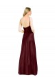 Stretch Satin A-Line Long Sleeveless Center Front Slit Prom Dresses Barrie