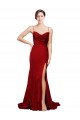 Stretch Satin Sheath Sweep Train Sleeveless Criss Cross Back Black Tie Evening Gown / Prom Dress / Bridesmaid Dress Barrie