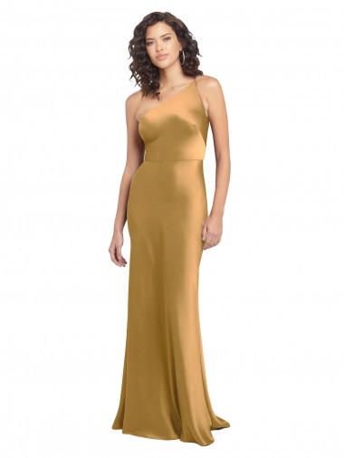 Stretch Satin A-Line Long Sleeveless Formal Evening Gown / Prom Dress / Bridesmaid Dress Barrie