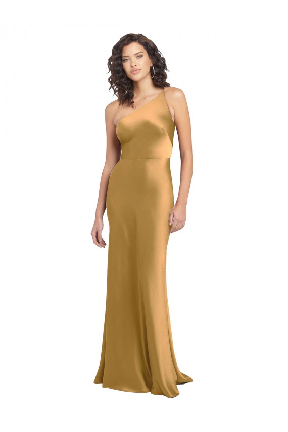 Stretch Satin A-Line Long Sleeveless Formal Evening Gown / Prom Dress / Bridesmaid Dress Barrie