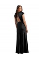 Stretch Satin A-Line Long Cap Sleeves Keyhole Back Formal Evening Gown / Prom Dress / Bridesmaid Dress Barrie