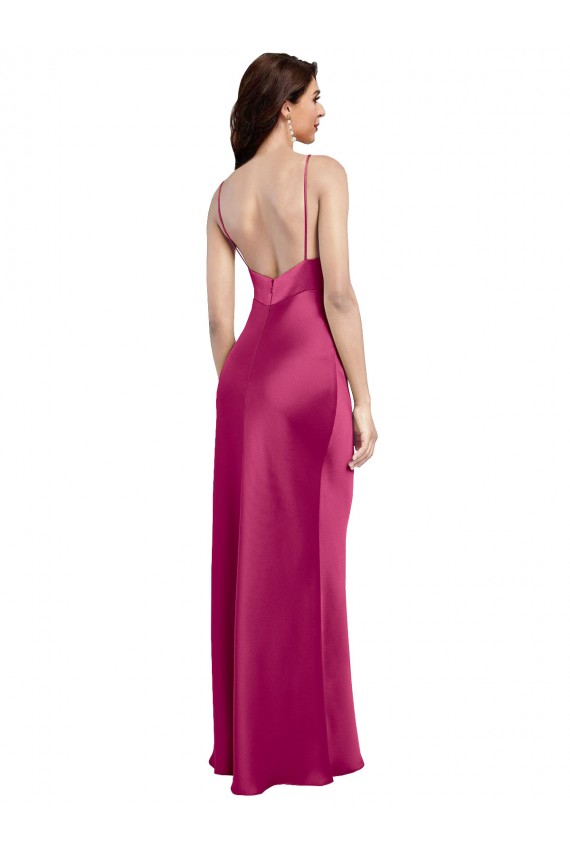 Stretch Satin A-Line Sleeveless Fuchsia Formal Evening Gown / Prom Dress / Bridesmaid Dress Barrie