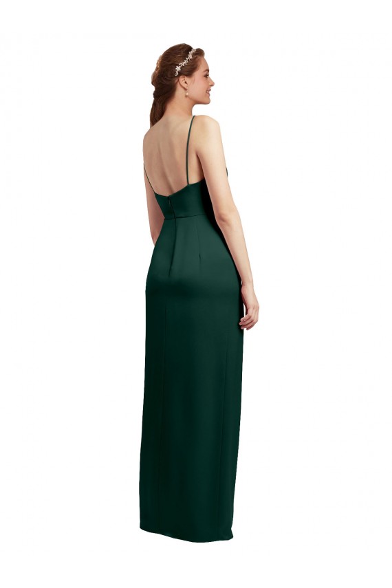 Stretch Satin Column Long Sleeveless Low Back Formal Evening Gown / Prom Dress / Bridesmaid Dress Barrie