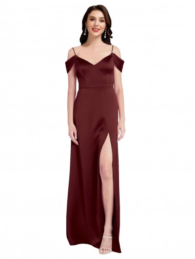 Stretch Satin A-Line Long Sleeveless Formal Dress / Bridesmaid Dress Barrie