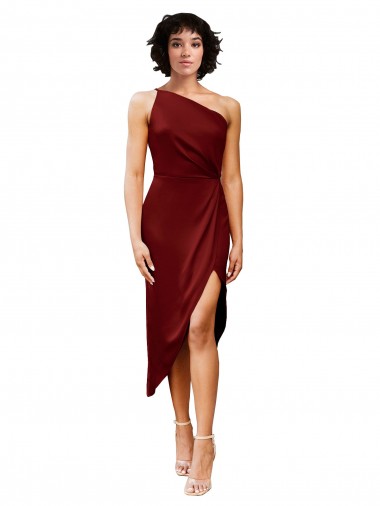 Stretch Satin Sheath Sheath Sleeveless Burgundy Black Tie Evening Gown / Prom Dress / Bridesmaid Dress Barrie