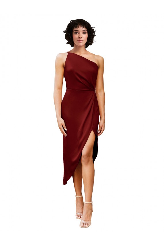Stretch Satin Sheath Sheath Sleeveless Burgundy Black Tie Evening Gown / Prom Dress / Bridesmaid Dress Barrie