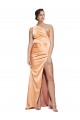 Stretch Satin Sheath Long Sleeveless Criss Cross Open Back Formal Evening Gown / Prom Dress / Bridesmaid Dress Barrie