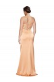 Stretch Satin Sheath Long Sleeveless Criss Cross Open Back Formal Evening Gown / Prom Dress / Bridesmaid Dress Barrie