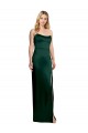 Stretch Satin A-Line Long Sleeveless Side Slit Prom Dresses Barrie