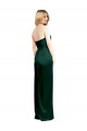 Stretch Satin A-Line Long Sleeveless Side Slit Prom Dresses Barrie