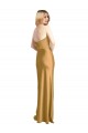Stretch Satin A-Line Sleeveless Gold Formal Evening Gown / Prom Dress / Bridesmaid Dress Barrie