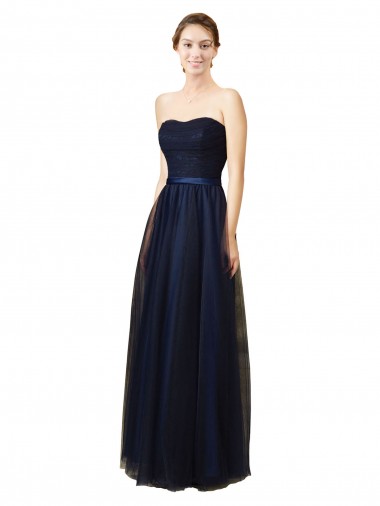 Tulle Long Sleeveless Bridesmaid Gown Barrie