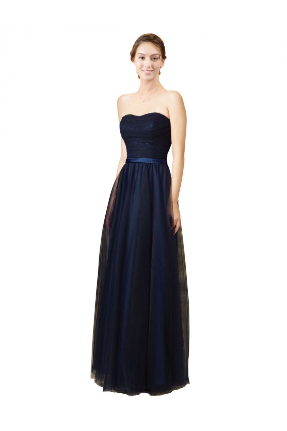 Tulle Long Sleeveless Bridesmaid Gown Barrie