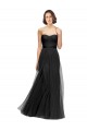 Soft Tulle A-Line Sleeveless Black Bridesmaid Gown Barrie