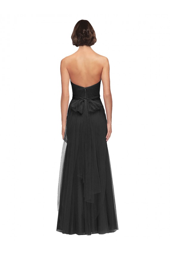 Soft Tulle A-Line Sleeveless Black Bridesmaid Gown Barrie