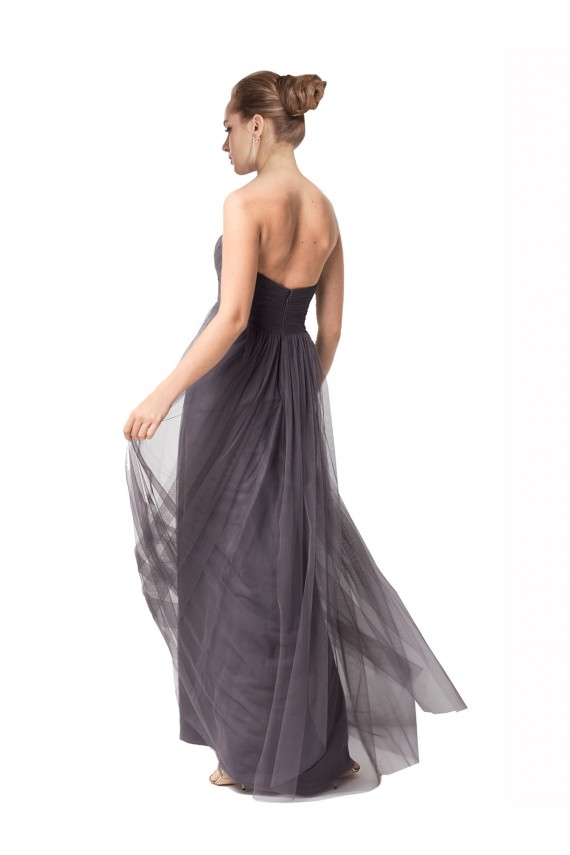 Tulle A-Line Long Cap Sleeves Bridesmaid Dress Barrie