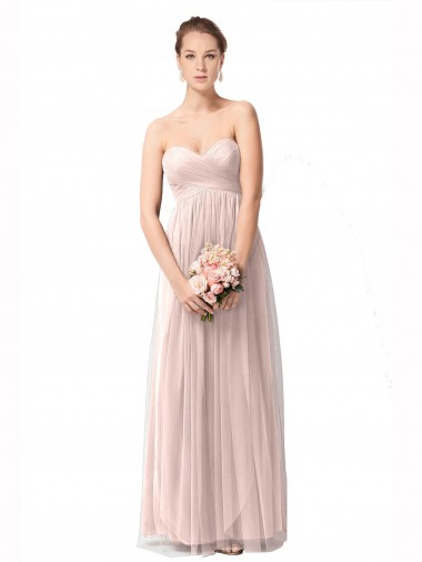 Tulle A-Line Long Cap Sleeves Bridesmaid Dress Barrie