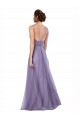 Tulle A-Line Long Sleeveless V-Back Bridesmaid Dress Barrie